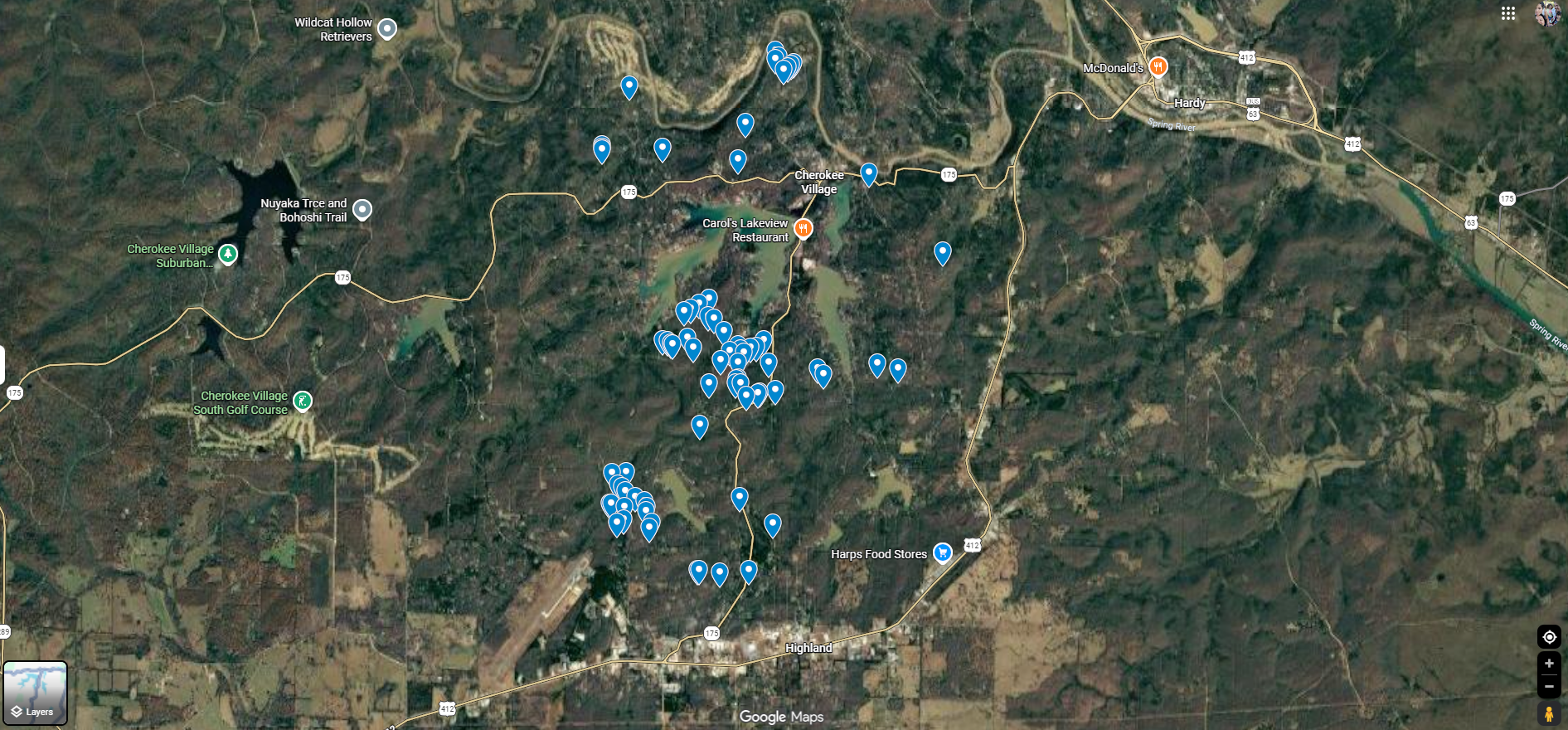Lots - Cherokee Village - (79 parcels)